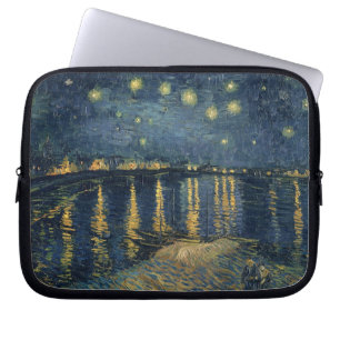 Vincent van Gogh Upptrappningsnatt över Rhen Laptop Fodral