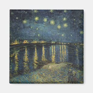 Vincent van Gogh Upptrappningsnatt över Rhen Magnet