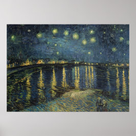 Vincent van Gogh | Upptrappningsnatt över Rhen Poster