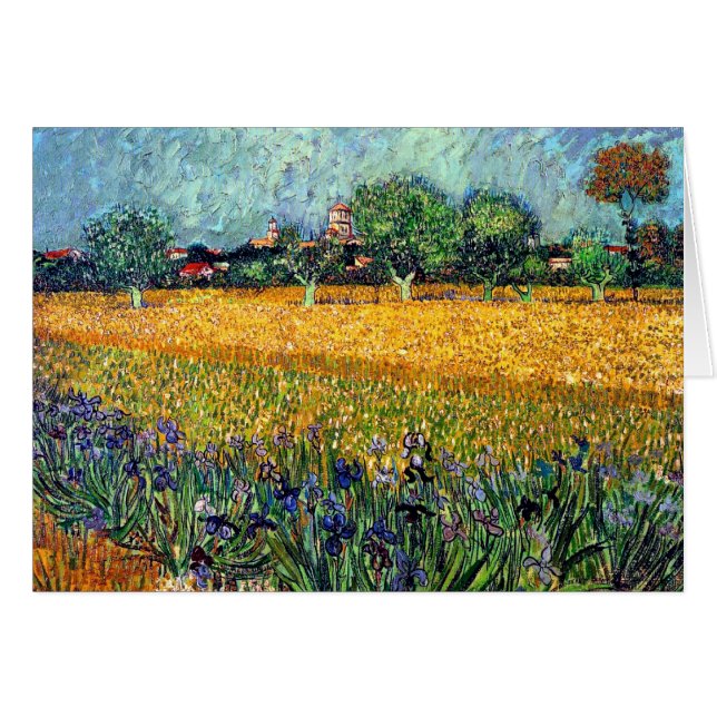 Vincent Van Gogh - Utsikt över Arles med Irisar Hälsningskort (Framsidan Horizontal)
