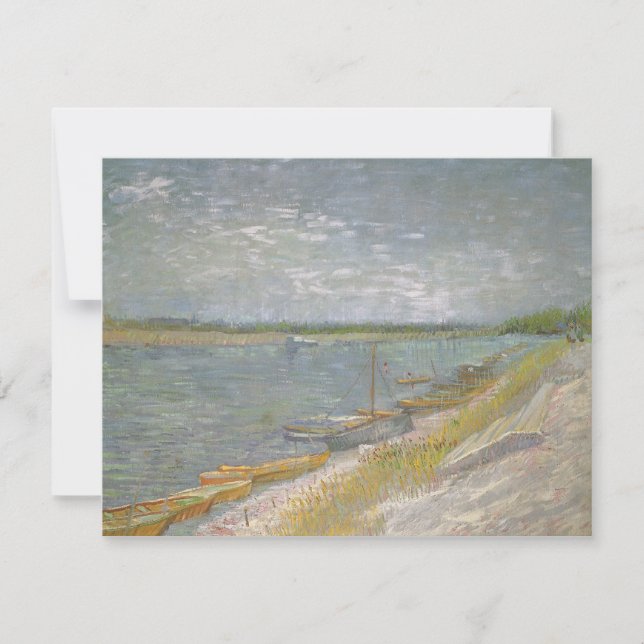 Vincent van Gogh - Utsikt över en flod med roddbåt (Framsida)