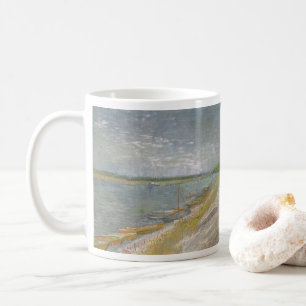 Vincent van Gogh - Utsikt över en flod med roddbåt Kaffemugg