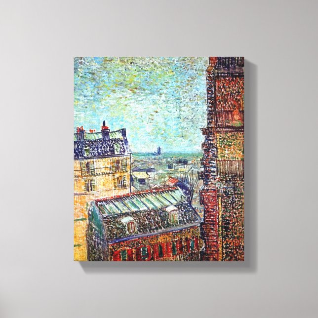 Vincent Van Gogh - Utsikt över Paris Pointillism K Canvastryck (Framsida)