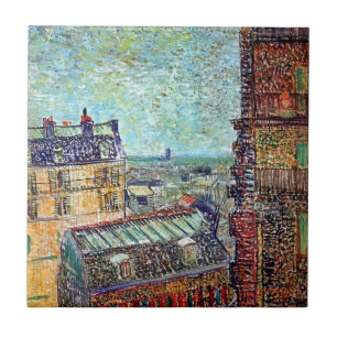 Vincent Van Gogh - Utsikt över Paris Pointillism K Kakelplatta