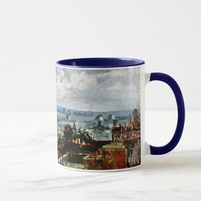 Vincent Van Gogh - Utsikt över taken i Paris Mugg (Höger)