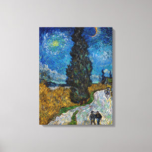 Vincent van Gogh - Väg med cypress och stjärna Canvastryck