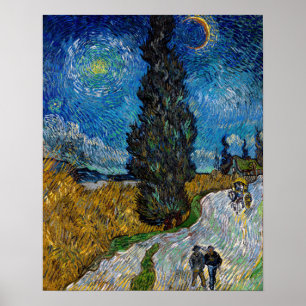 Vincent van Gogh - Väg med cypress och stjärna Poster