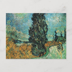 Vincent van gogh - väg med cypress och stjärna vykort