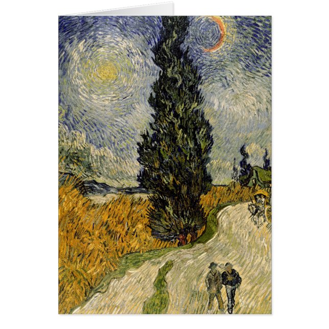 Vincent van Gogh | Väg med cypresser, 1890 Hälsningskort (Framsidan)