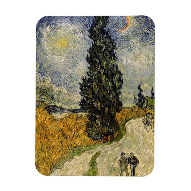 Vincent van Gogh | Väg med cypresser, 1890 Magnet (Vertikal)