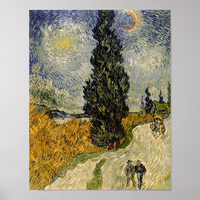 Vincent van Gogh | Väg med cypresser, 1890 Poster (Framsidan)