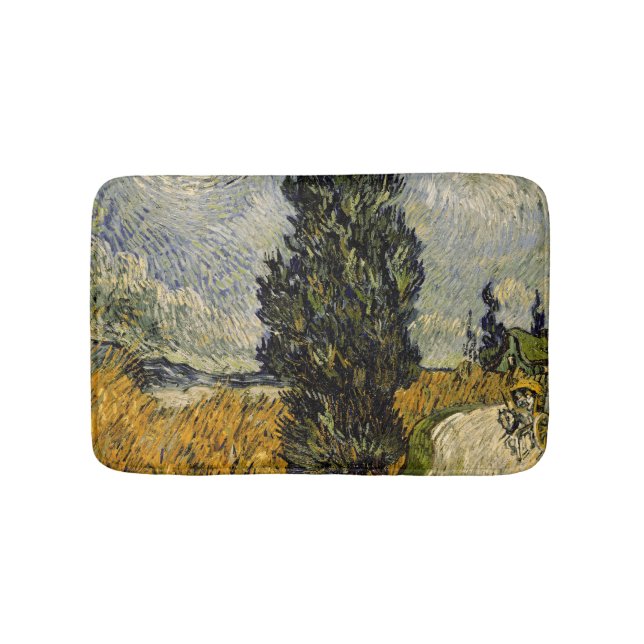 Vincent Van Gogh | väg med Cypresses, 1890 Badrumsmatta (Framsidan)