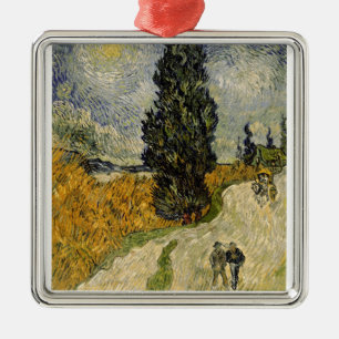 Vincent Van Gogh   väg med Cypresses, 1890 Julgransprydnad Metall