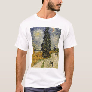 Vincent Van Gogh väg med Cypresses, 1890 Tee Shirt