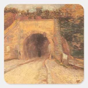 Vincent van Gogh - Vägen under viadukten Fyrkantigt Klistermärke
