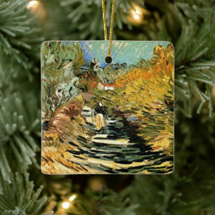 Vincent van Gogh Vägen vid Saint-Remy, Kvinnlig fi Julgransprydnad Keramik
