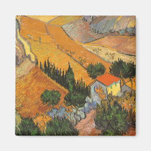 Vincent van Gogh - Valley med Plowman Magnet