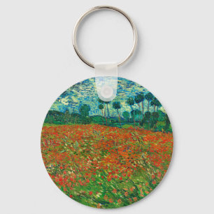 Vincent Van Gogh Vallmo Fält Finkonst Nyckelring