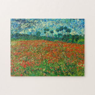Vincent Van Gogh Vallmo Fält Finkonst Pussel
