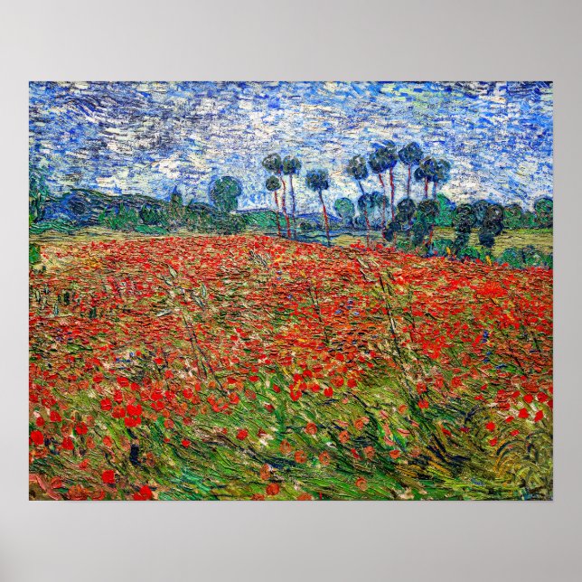 Vincent van Gogh - Vallmo fält Poster (Framsidan)