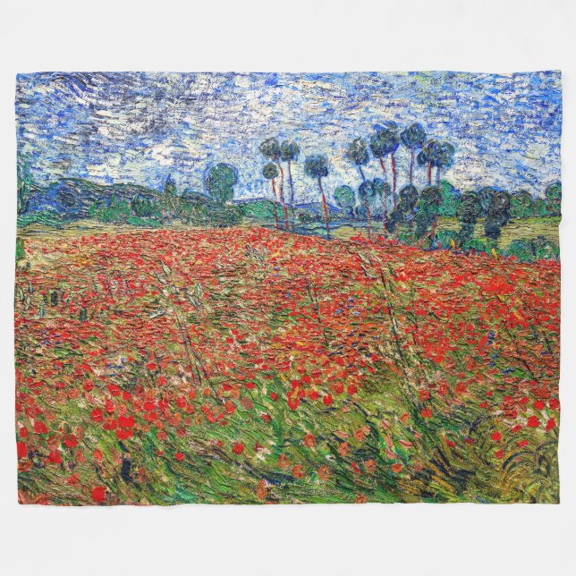 Vincent van Gogh - Vallmofält Fleecefilt (Framsidan (Horisontell))