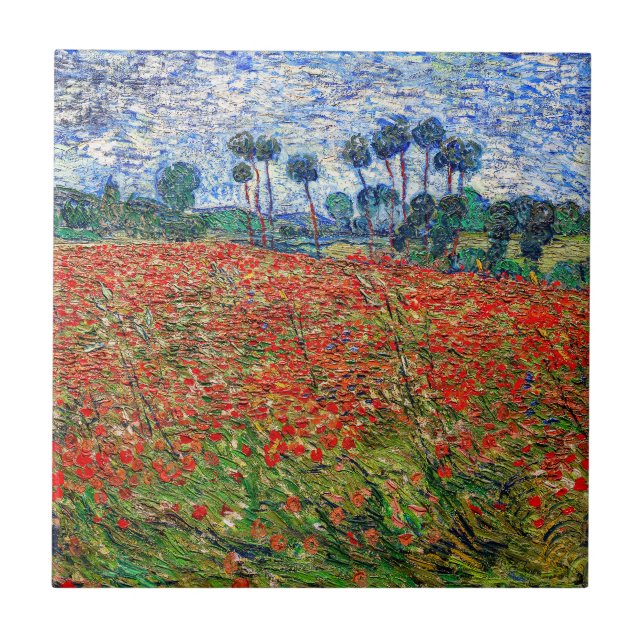 Vincent van Gogh - Vallmofält Kakelplatta (Framsidan)