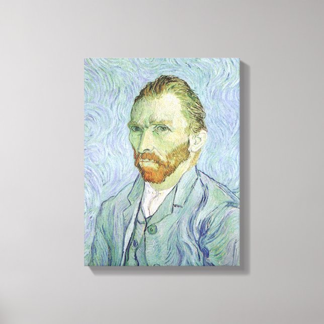 Vincent van Gogh - Van Gogh Självporträtt in Blue Canvastryck (Framsida)