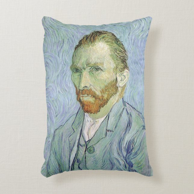 Vincent van Gogh - Van Gogh Självporträtt in Blue Prydnadskudde (Framsidan(Vertikal))
