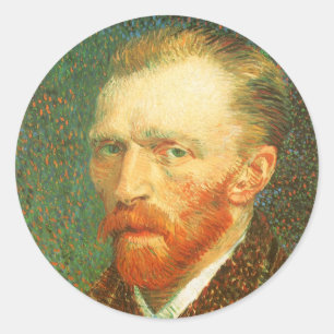 Vincent van Gogh - Van Gogh Självporträtt Runt Klistermärke