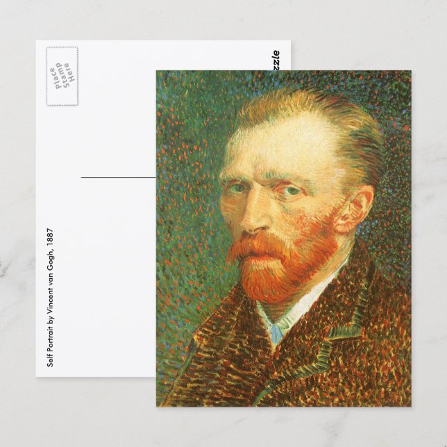 Vincent van Gogh - Van Gogh Självporträtt Vykort (Fram/baksida)