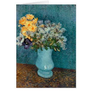 Vincent Van Gogh vas av blommor, 1887 Hälsningskort