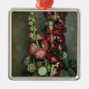 Vincent Van Gogh vas av Hollyhocks, 1886 Julgransprydnad Metall