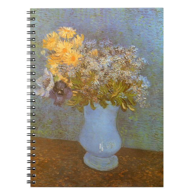 Vincent van Gogh Vas i Lilacs, Daisy, Anemones Anteckningsbok Med Spiral (Framsidan)