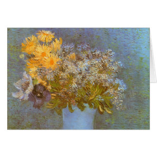 Vincent van Gogh Vas i Lilacs, Daisy, Anemones Hälsningskort