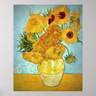Vincent Van Gogh - vas med 12 solrosor Poster