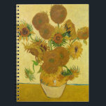 Vincent van Gogh - Vas med 15 solblommor Anteckningsbok<br><div class="desc">Vas med 15 solrosor / Vas avec quinze tournesols - Vincent Van Gogh,  augusti 1888 - Sunblommor 1888 fouth,  version (F454)</div>