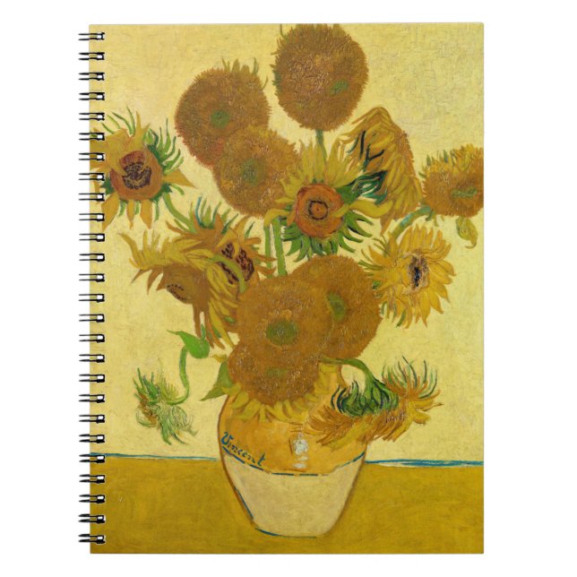Vincent van Gogh - Vas med 15 solblommor Anteckningsbok (Framsidan)