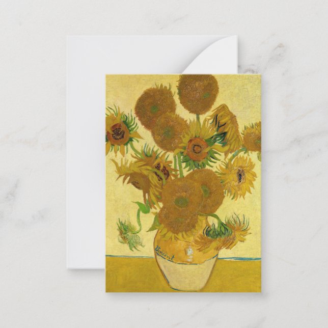 Vincent van Gogh - Vas med 15 solblommor Anteckningskort (Framsida)