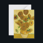 Vincent van Gogh - Vas med 15 solblommor Anteckningskort<br><div class="desc">Vas med 15 solrosor / Vas avec quinze tournesols - Vincent Van Gogh,  augusti 1888 - Sunblommor 1888 fouth,  version (F454)</div>