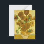 Vincent van Gogh - Vas med 15 solblommor Anteckningskort<br><div class="desc">Vas med 15 solrosor / Vas avec quinze tournesols - Vincent Van Gogh,  augusti 1888 - Sunblommor 1888 fouth,  version (F454)</div>