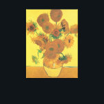 Vincent van Gogh - Vas med 15 solblommor Canvastryck<br><div class="desc">Vas med 15 solrosor eller helt enkelt solrosor (1888) av Vincent van Gogh är en bra av vintage Post impressionism blommigt konst. Den ingår i en serie likartade målningar med en blomkett i vas. Hela serien visar solblommor i alla skeden av livet, från helt i blomning till att gnälla och...</div>