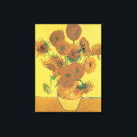 Vincent van Gogh - Vas med 15 solblommor Canvastryck<br><div class="desc">Vas med 15 solrosor eller helt enkelt solrosor (1888) av Vincent van Gogh är en bra av vintage Post impressionism blommigt konst. Den ingår i en serie likartade målningar med en blomkett i vas. Hela serien visar solblommor i alla skeden av livet, från helt i blomning till att gnälla och...</div>