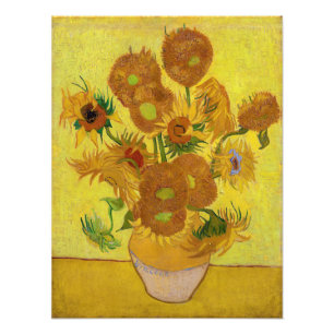 Vincent van Gogh - Vas med 15 solblommor Fototryck