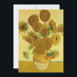 Vincent van Gogh - Vas med 15 solblommor Inbjudningar<br><div class="desc">Vas med 15 solrosor / Vas avec quinze tournesols - Vincent Van Gogh,  augusti 1888 - Sunblommor 1888 fouth,  version (F454)</div>