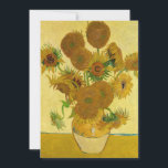 Vincent van Gogh - Vas med 15 solblommor Inbjudningar<br><div class="desc">Vas med 15 solrosor / Vas avec quinze tournesols - Vincent Van Gogh,  augusti 1888 - Sunblommor 1888 fouth,  version (F454)</div>
