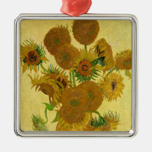 Vincent van Gogh - Vas med 15 solblommor Julgransprydnad Metall