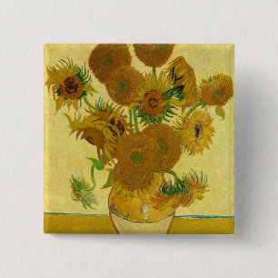 Vincent van Gogh - Vas med 15 solblommor Knapp