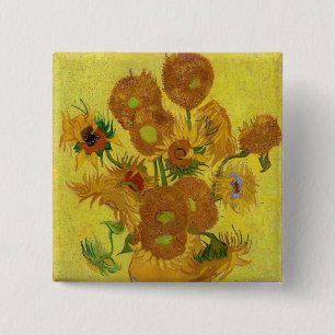 Vincent van Gogh - Vas med 15 solblommor Knapp