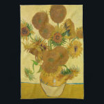Vincent van Gogh - Vas med 15 solblommor Kökshandduk<br><div class="desc">Vas med 15 solrosor / Vas avec quinze tournesols - Vincent Van Gogh,  augusti 1888 - Sunblommor 1888 fouth,  version (F454)</div>
