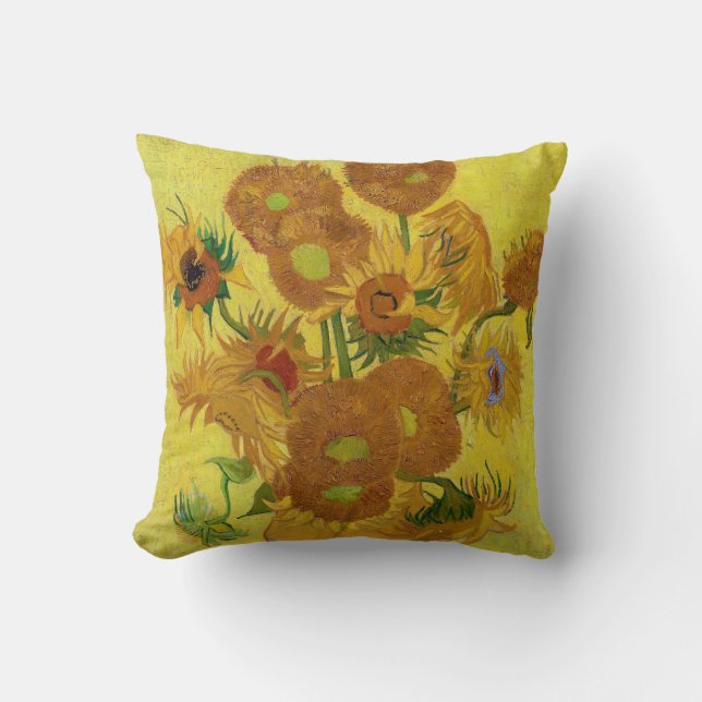 Vincent van Gogh - Vas med 15 solblommor Kudde (Framsida)